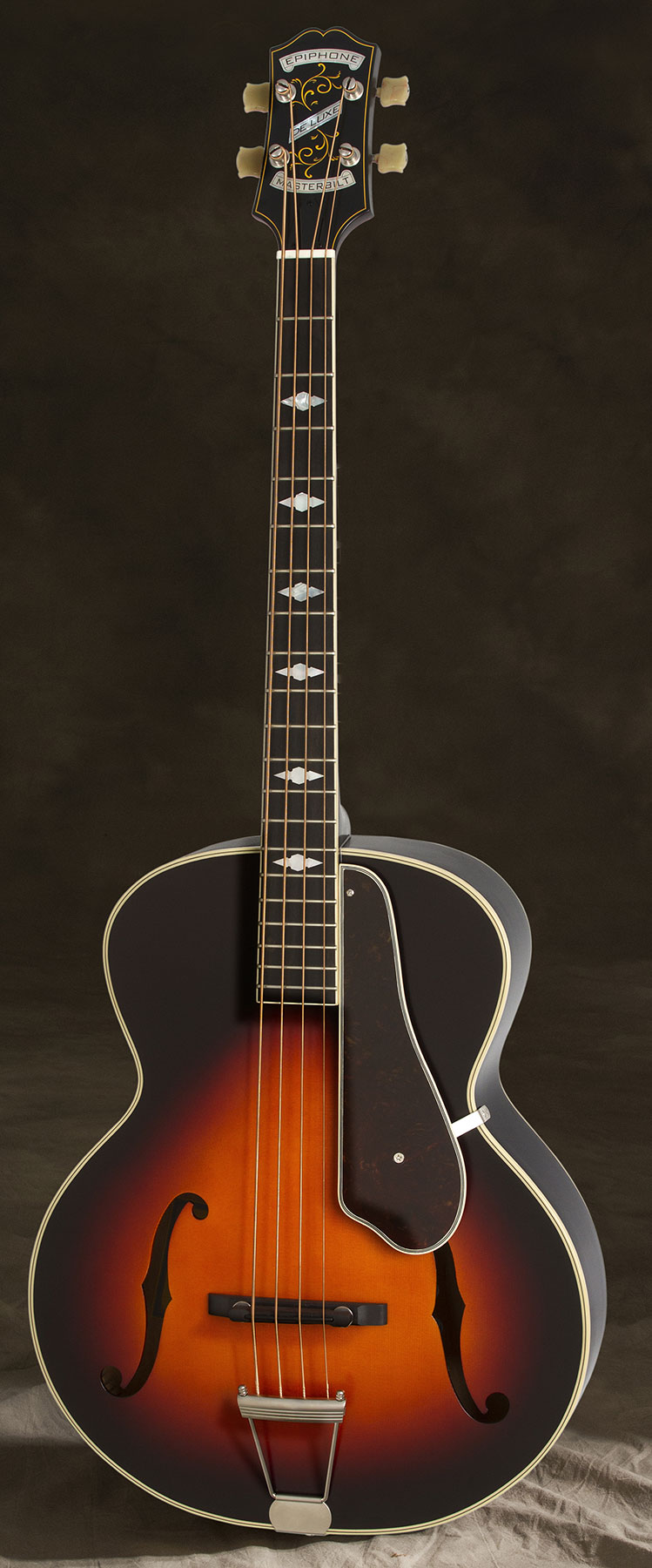 Epiphone Masterbilt Century De Luxe Classic 4-string Acoustic/electric Bass Eb - Vintage Sunburst - Semi & hollow-body electric bass - Variation 5