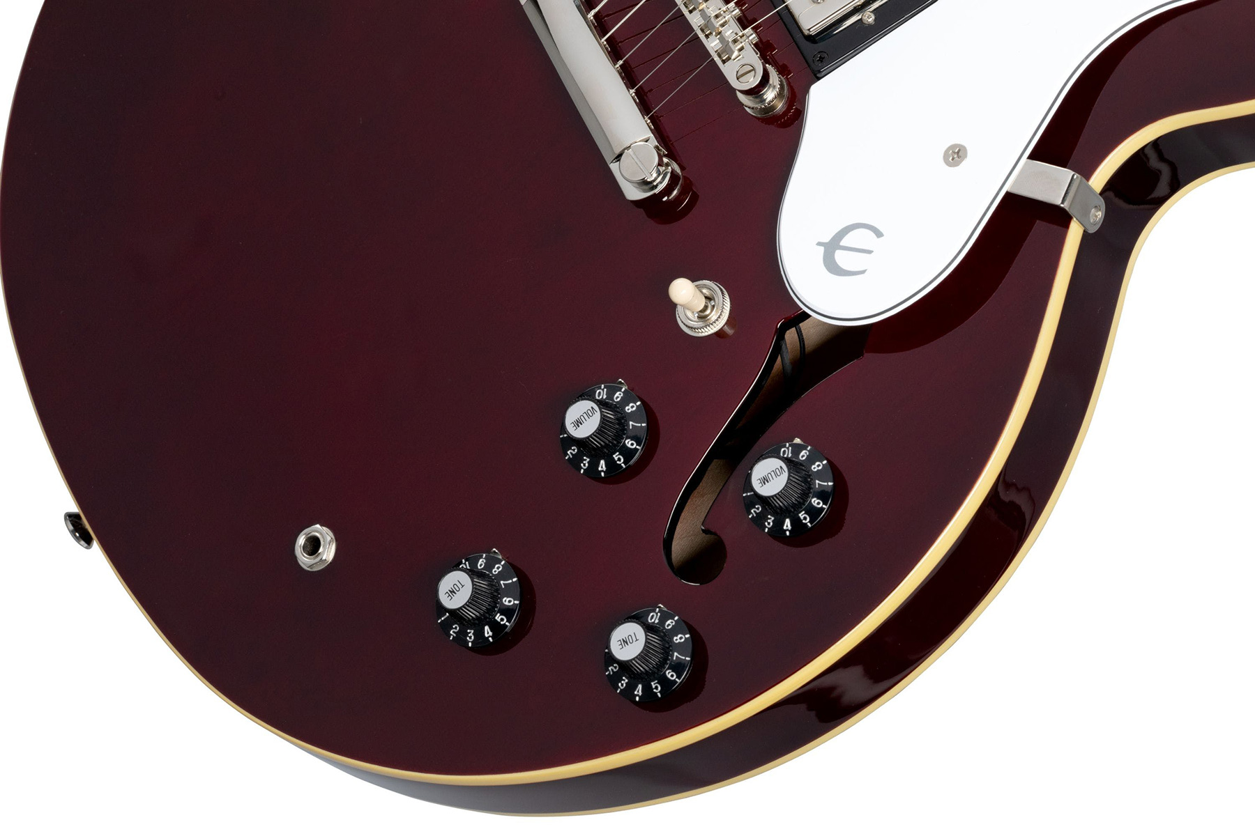 Epiphone Noel Gallagher Riviera 2h Ht Lau +etui - Dark Wine Red - Semi-hollow electric guitar - Variation 3