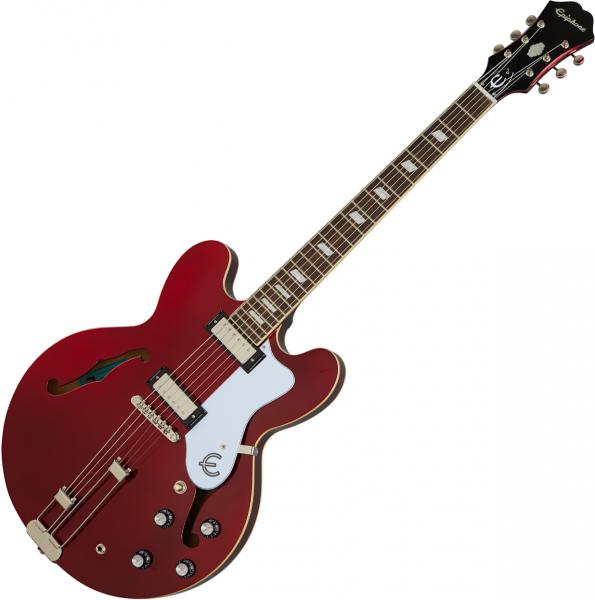 Semi-hollow electric guitar Epiphone Riviera - Sparkling burgundy top