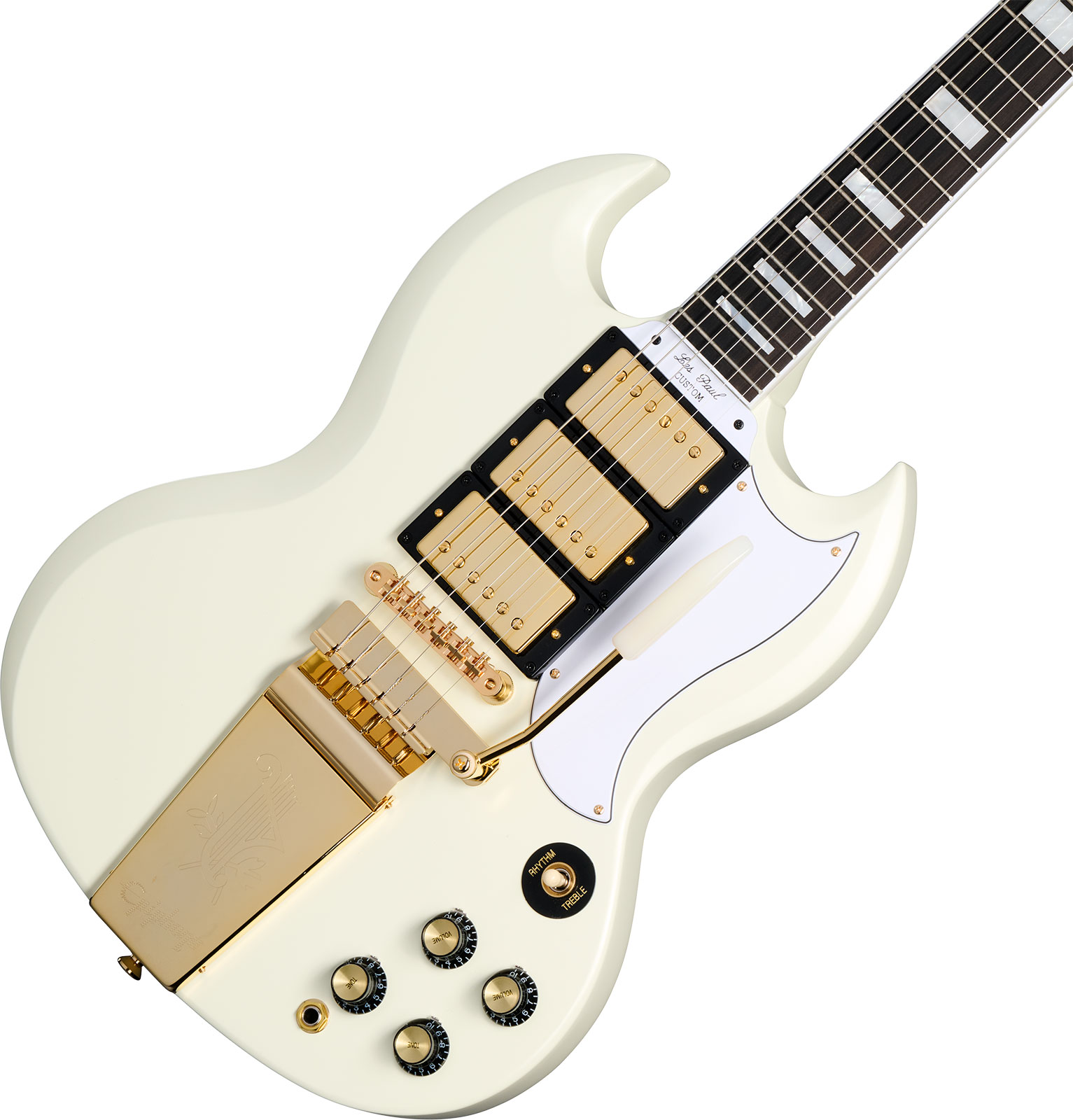 Epiphone Sg Les Paul Custom 1963 Maestro Vibrola Inspired By 2h Trem Eb - Vos Classic White - Double cut electric guitar - Variation 3