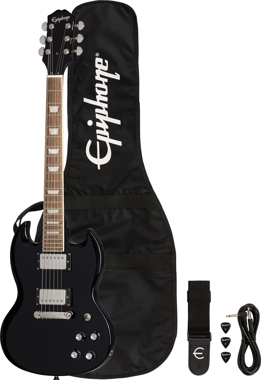 Epiphone Sg Power Players 2h Ht Lau - Dark Matter Ebony - Double cut electric guitar - Variation 5