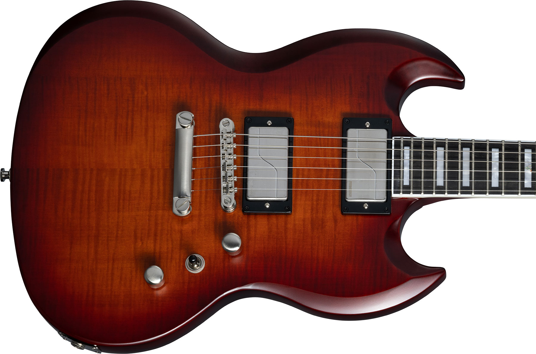 Epiphone Sg Prophecy Modern 2h Fishman Fluence Ht Eb - Aged Bengal Tiger Burst - Double cut electric guitar - Variation 3