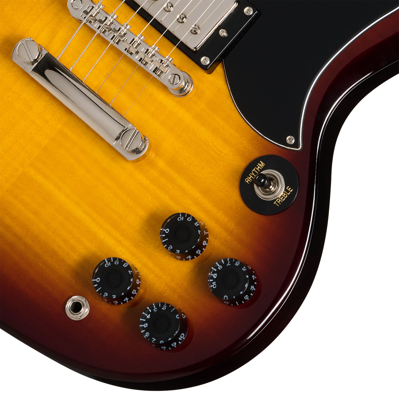 Epiphone Sg Tribute Plus Lh Gaucher Ibg 2h Ht Lau - Vintage Sunburst - Double cut electric guitar - Variation 3