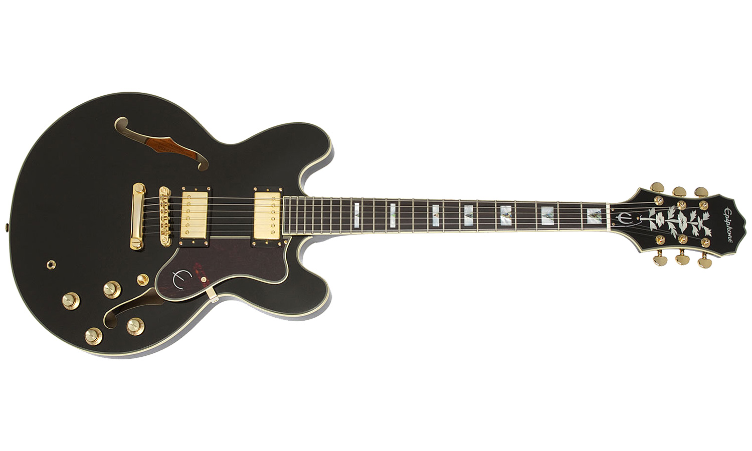 Epiphone Sheraton Ii Pro 2018 2h Ht Pf - Ebony - Semi-hollow electric guitar - Variation 1