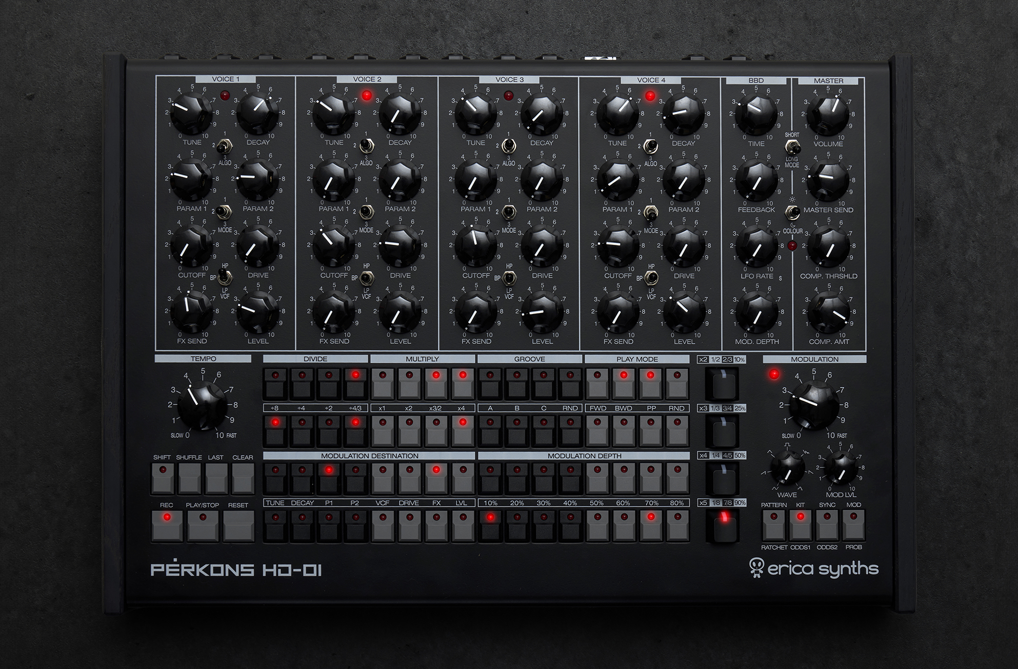 Erica Synths Perkons Hd-01 Black - Drum machine - Main picture