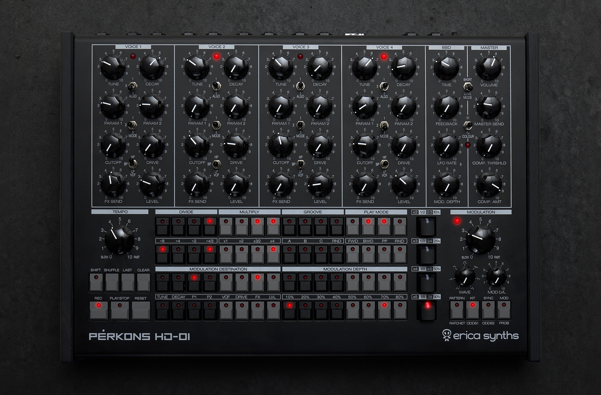 Erica synths PERKONS HD-01 BLACK Drum machine