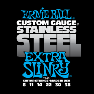 Ernie Ball Jeu De 6 Cordes Electric (6) 2249 Custom Gauge Stainless Steel Extra Slinky 8-38 - Electric guitar strings - Variation 1