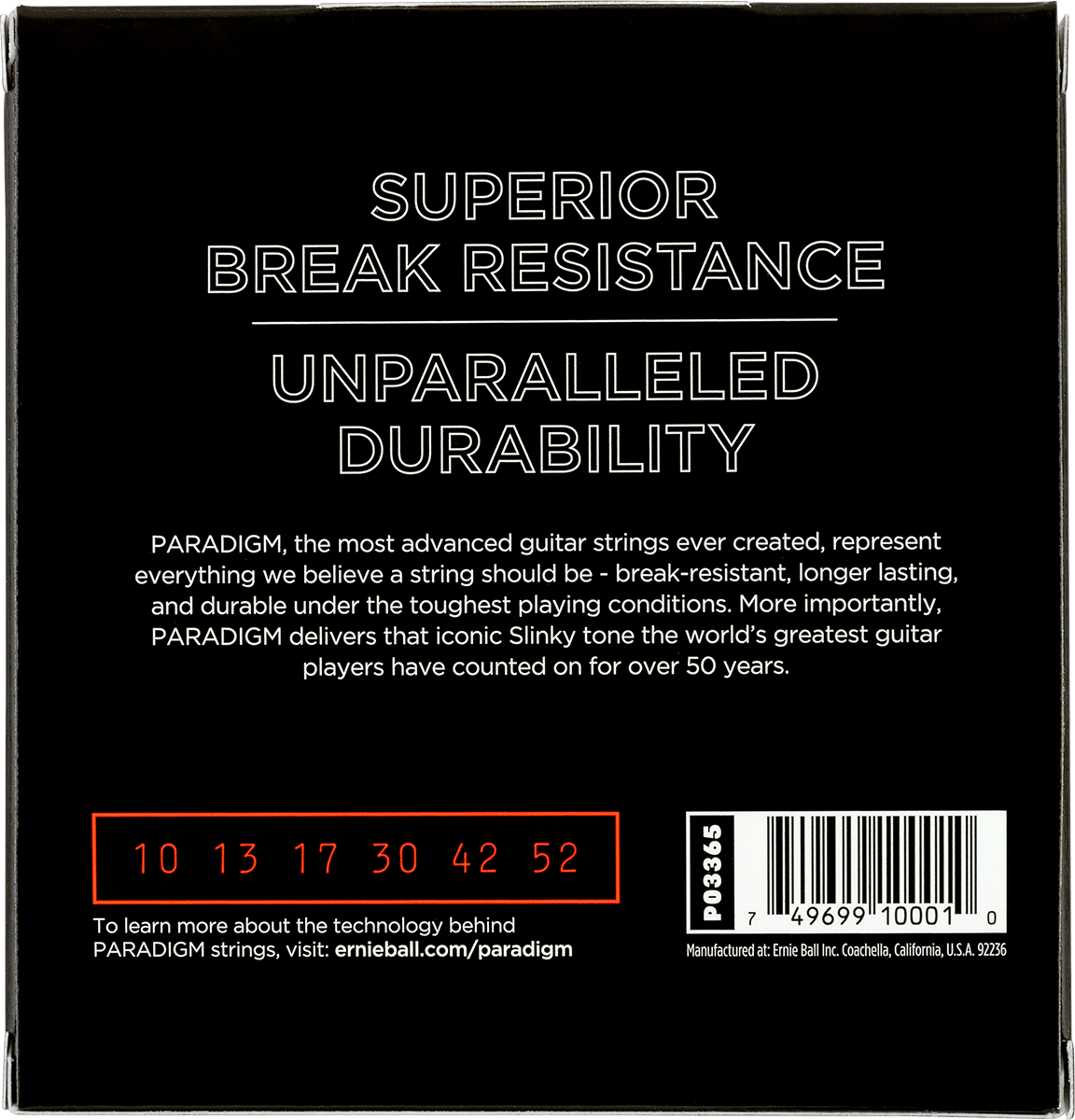 Ernie Ball Jeu De 6 Cordes Electric (3x Set) 3365 Paradigm Slinky 10-52 - Electric guitar strings - Variation 2