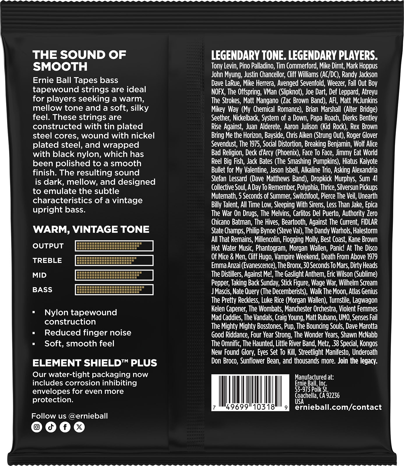 Ernie Ball Cordes Pour Basse Électrique Tapes Long Scale 50-105 - Electric bass strings - Variation 1