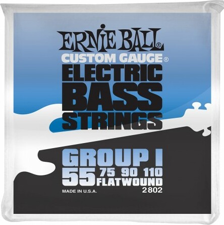 Ernie Ball Jeu De 4 Cordes Bass (4) 2802 Flatwound Group I 55-110 - Electric bass strings - Main picture