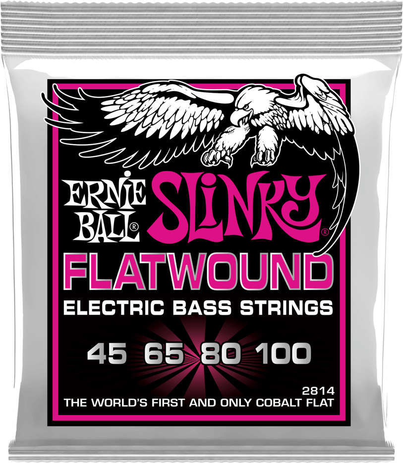 Ernie Ball Jeu De 4 Cordes Bass (4) 2814  Slinky Flatwound 45-100 - Electric bass strings - Main picture