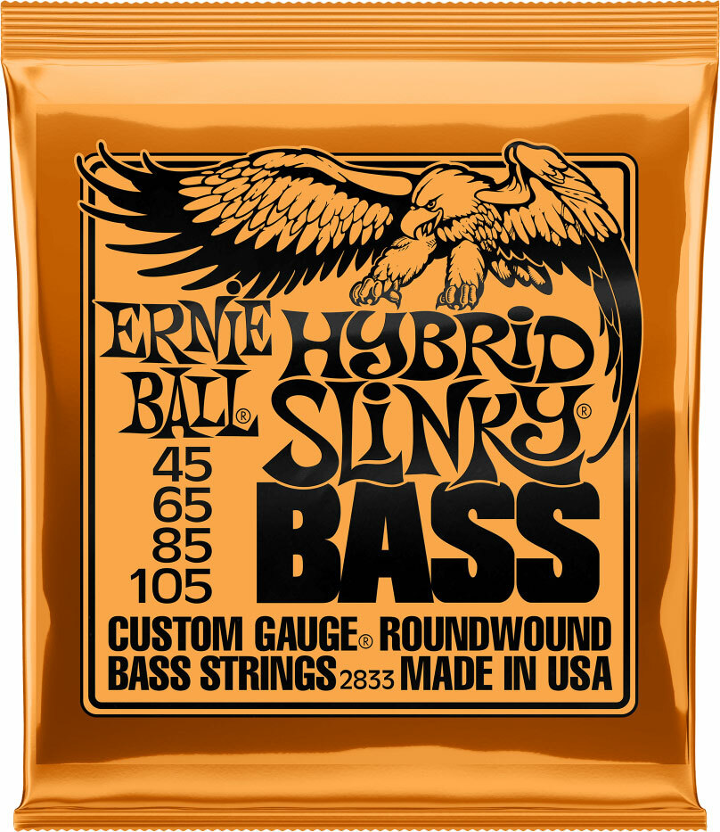 Ernie Ball Jeu De 4 Cordes Bass (4) 2833 Hybrid Slinky Bass 45-105 - Electric bass strings - Main picture