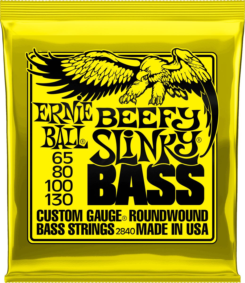 Ernie Ball Jeu De 4 Cordes Bass (4) 2840 Beefy Slinky 65-130 - Electric bass strings - Main picture