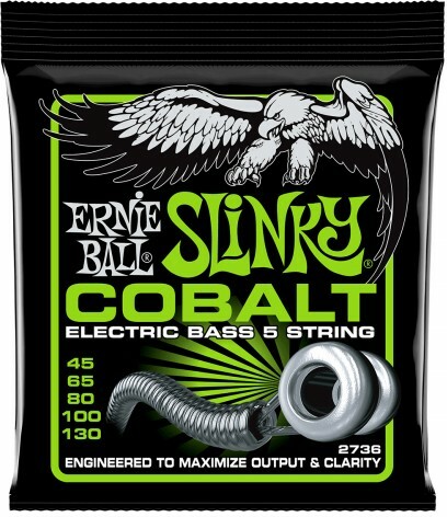 Ernie Ball Jeu De 5 Cordes Bass (5) 2736 Slinky Cobalt 45-130 - Electric bass strings - Main picture