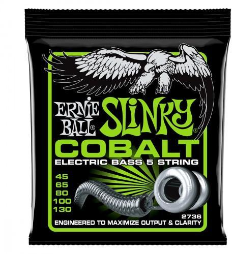 Electric bass strings Ernie ball Bass (5) 2736 Slinky Cobalt 45-130