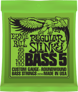 Ernie Ball Jeu De 5 Cordes Bass (5) 2836 Regular Slinky 45-130 - Electric bass strings - Main picture
