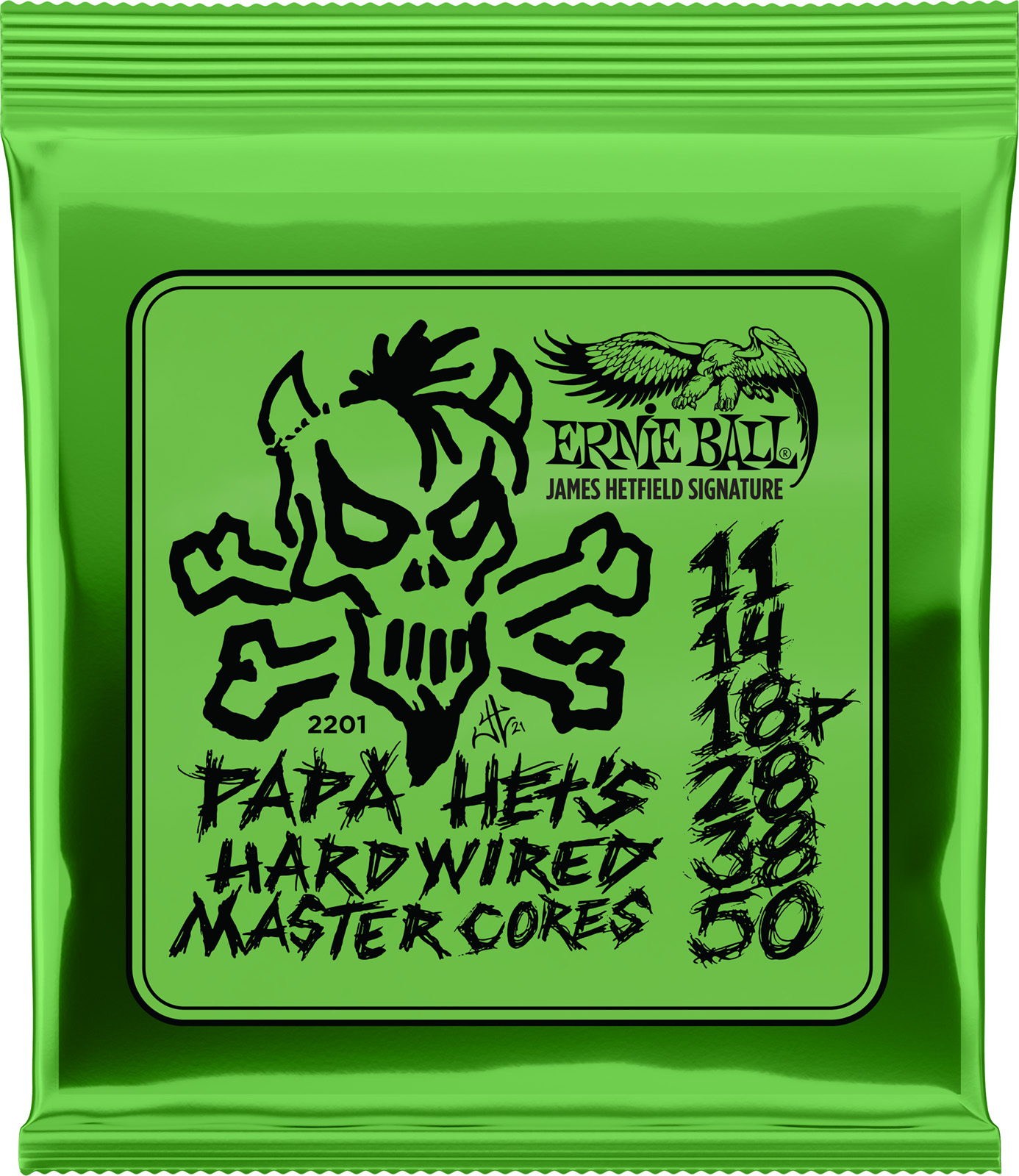 Ernie Ball Jeu De 6 Cordes Cordes électrique Signature Papa Hets, James Hetfield - 11-50 - Electric guitar strings - Main picture