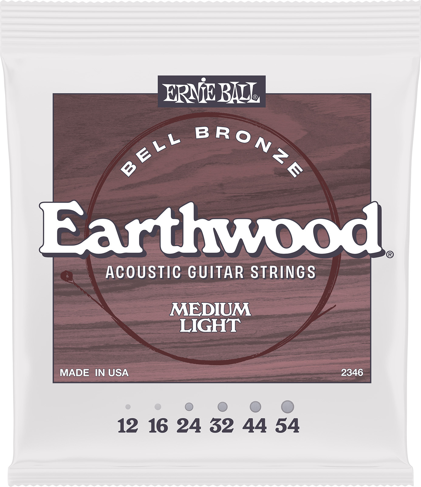 Ernie Ball Jeu De 6 Cordes Earthwood Bell Bronze Medium Light 12-54 - Electric guitar strings - Main picture