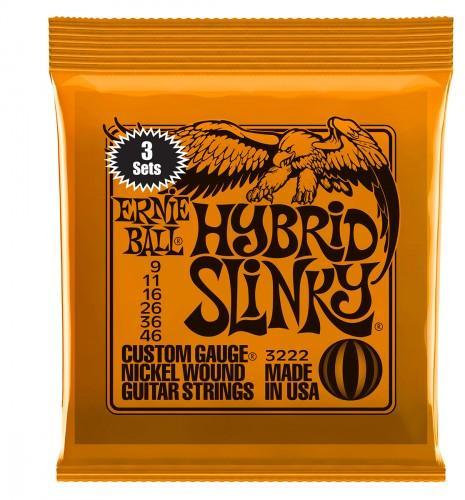 Electric guitar strings Ernie ball Electric (3x SET) 3222 Hybrid Slinky 9-46 - Set of strings