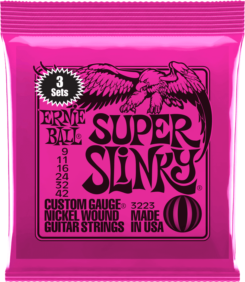 Ernie Ball Jeu De 6 Cordes Electric (3x Set) 3223 Super Slinky 09-42 - Electric guitar strings - Main picture