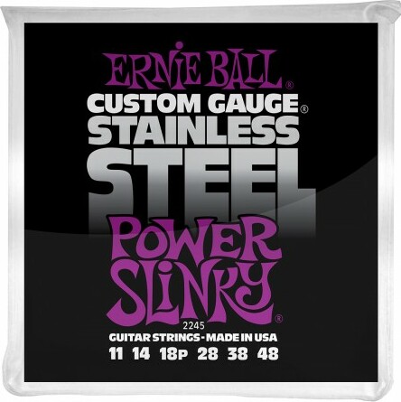 Ernie Ball Jeu De 6 Cordes Electric (6) 2245 Custom Gauge Stainless Steel Power Slinky 11-48 - Electric guitar strings - Main picture