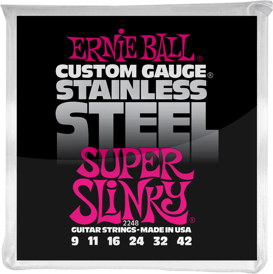 Ernie Ball Jeu De 6 Cordes Electric (6) 2248 Custom Gauge Stainless Steel Super Slinky 9-46 - Electric guitar strings - Main picture