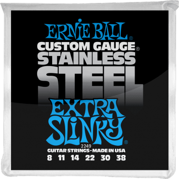 Ernie Ball Jeu De 6 Cordes Electric (6) 2249 Custom Gauge Stainless Steel Extra Slinky 8-38 - Electric guitar strings - Main picture
