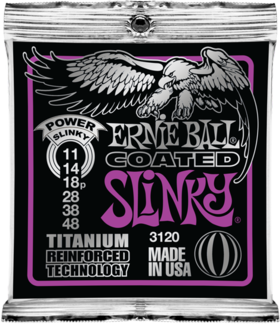 Ernie Ball Jeu De 6 Cordes Electric (6) 3120 Coated Titanium Power Slinky 11-48 - Electric guitar strings - Main picture