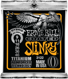 Ernie Ball Jeu De 6 Cordes Electric (6) 3122 Coated Titanium Hybrid Slinky 09-46 - Electric guitar strings - Main picture