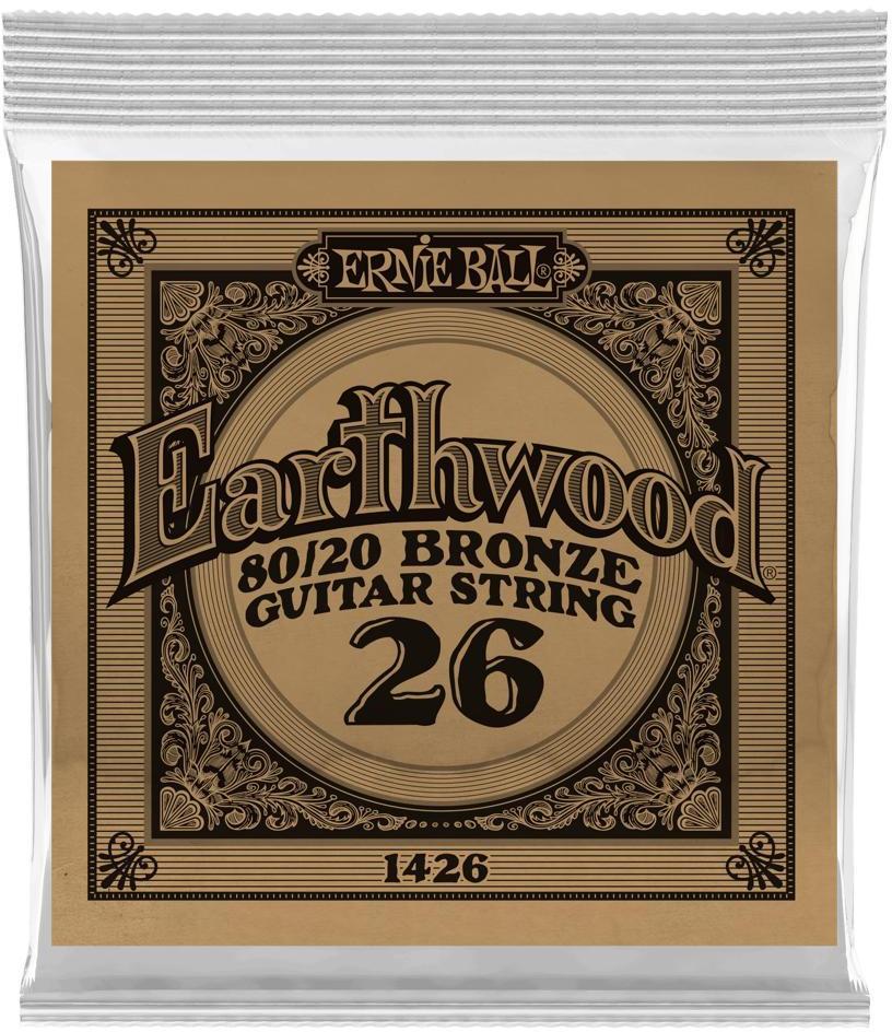 Acoustic guitar strings Ernie ball Folk (1) Earthwood 80/20 Bronze 026 - String by unit