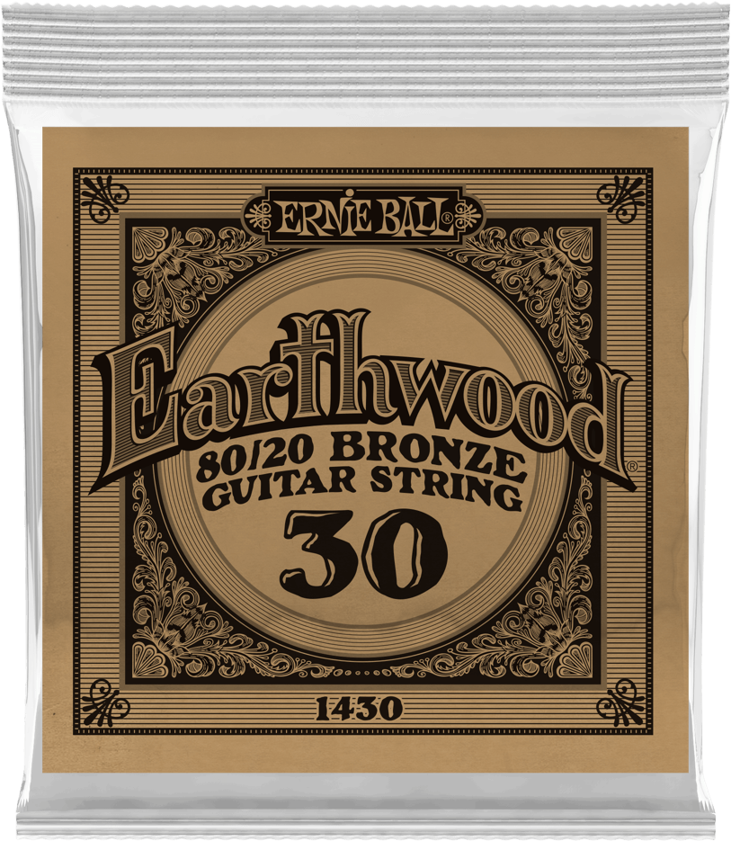 Ernie Ball Corde Au DÉtail Folk (1) Earthwood 80/20 Bronze 030 - Acoustic guitar strings - Main picture