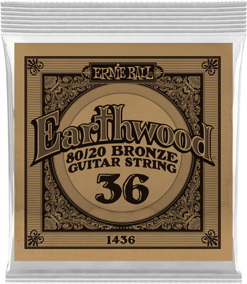 Ernie Ball Corde Au DÉtail Folk (1) Earthwood 80/20 Bronze 036 - Acoustic guitar strings - Main picture