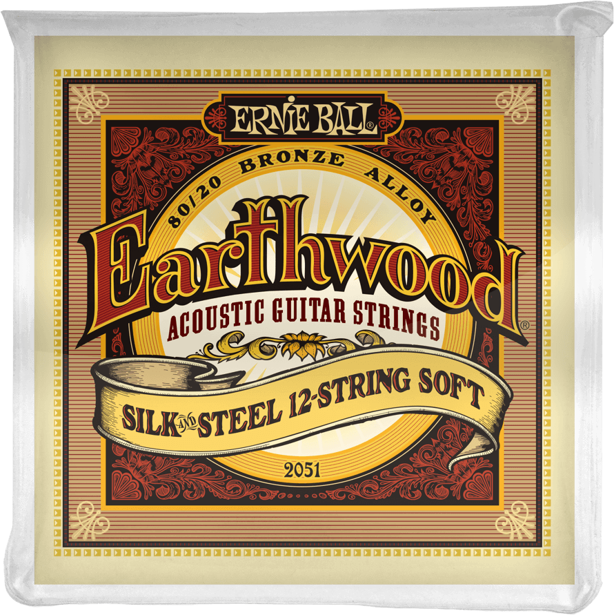 Ernie Ball Jeu De 12 Cordes Folk (12) 2051 Earthwood 80/20 Bronze Soft 12 Cordes 9-46 - Acoustic guitar strings - Main picture