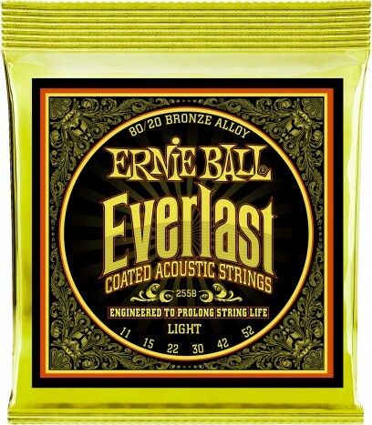 Ernie Ball Jeu De 12 Cordes Folk (12) 2158 Everlast Coated 80/20 Bronze Light 11-52 - Acoustic guitar strings - Main picture