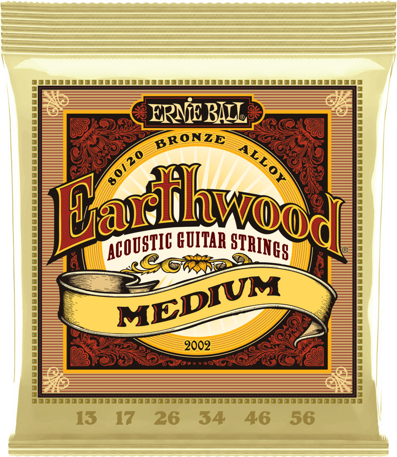 Ernie Ball Jeu De 6 Cordes Folk (6) 2002 Earthwood 80/20 Bronze Medium 13-56 - Acoustic guitar strings - Main picture