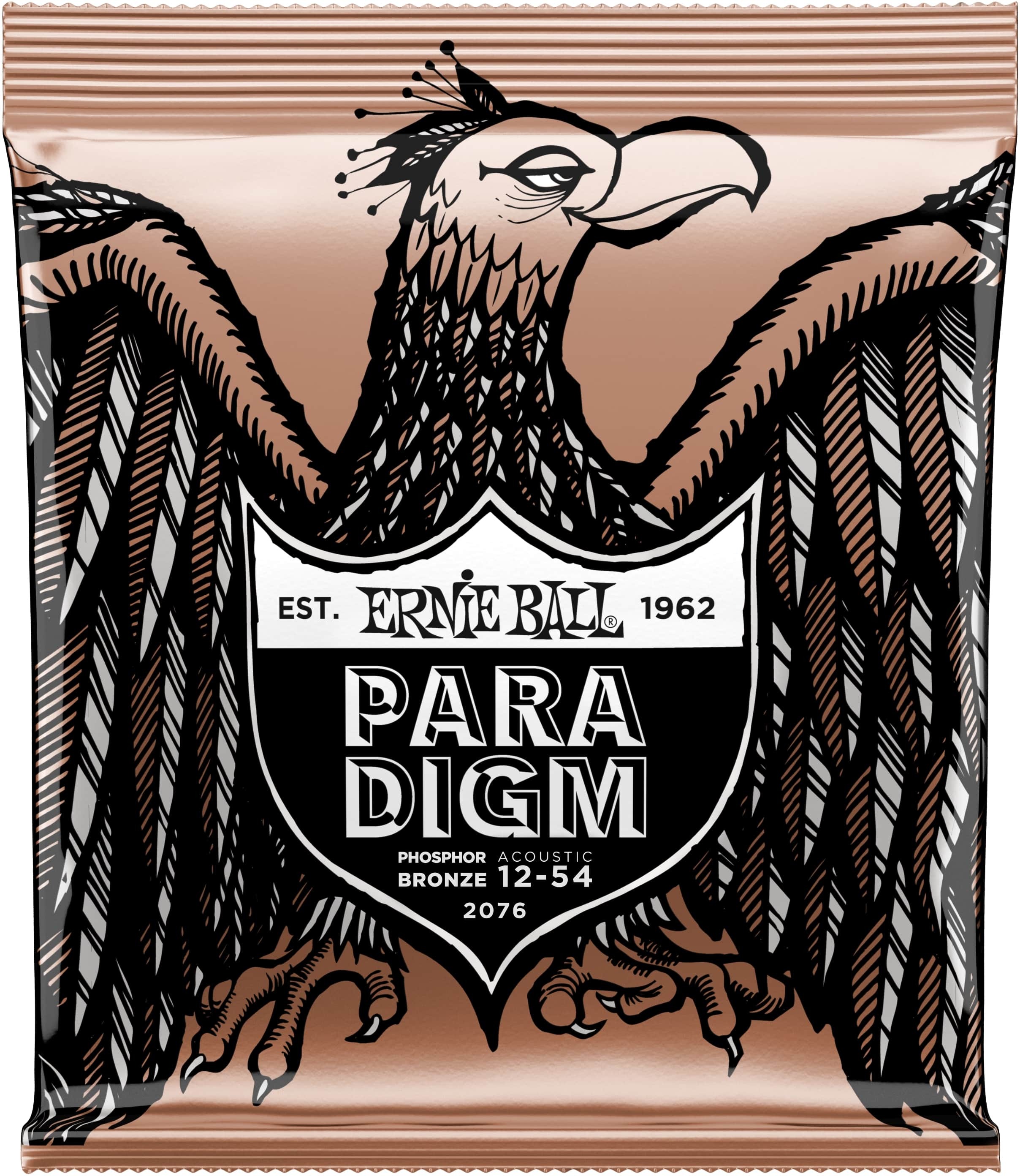 Ernie Ball Jeu De 6 Cordes Folk (6) 2076 Paradigm Phosphore Bronze Medium Light 12-54 - Acoustic guitar strings - Main picture