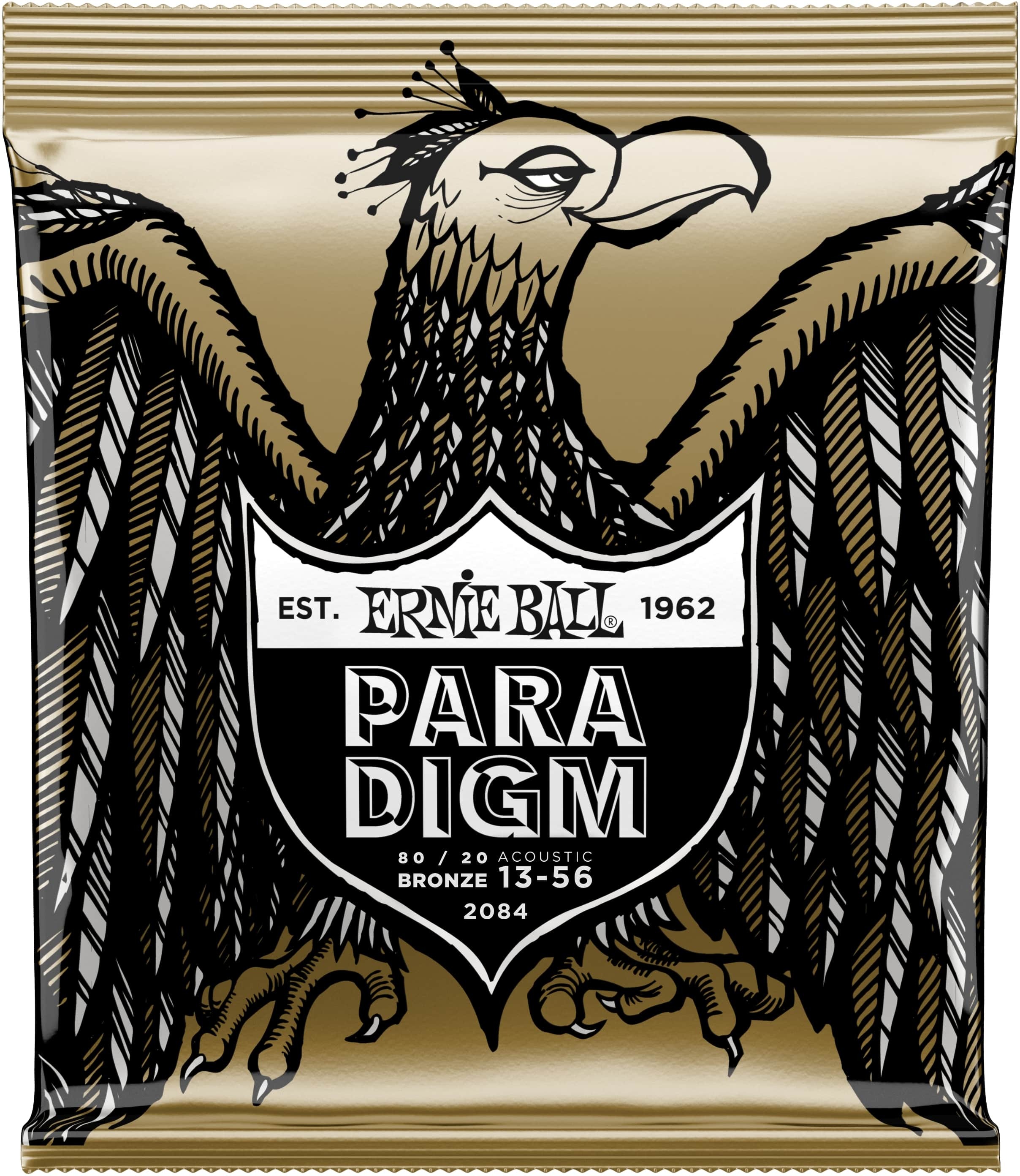 Ernie Ball Jeu De 6 Cordes Folk (6) 2084 Paradigm 80/20 Bronze Medium 13-56 - Acoustic guitar strings - Main picture