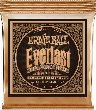Ernie Ball Jeu De 6 Cordes Folk (6) 2546 Everlast Coated Phosphor Bronze Medium Light 12-54 - Acoustic guitar strings - Main picture