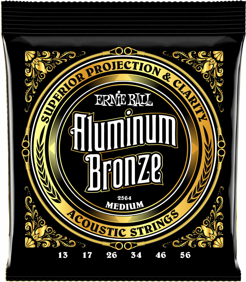Ernie Ball Jeu De 6 Cordes Folk (6) 2564 Aluminum Bronze Acoustic Medium 13-56 - Acoustic guitar strings - Main picture