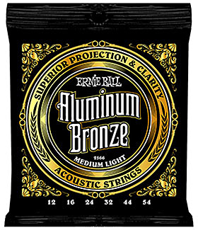 Ernie Ball Jeu De 6 Cordes Folk (6) 2566 Aluminum Bronze Medium Light 12-54 - Acoustic guitar strings - Main picture