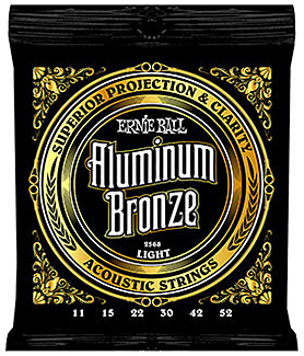 Ernie Ball Jeu De 6 Cordes Folk (6) 2568 Aluminum Bronze Light 11-52 - Acoustic guitar strings - Main picture