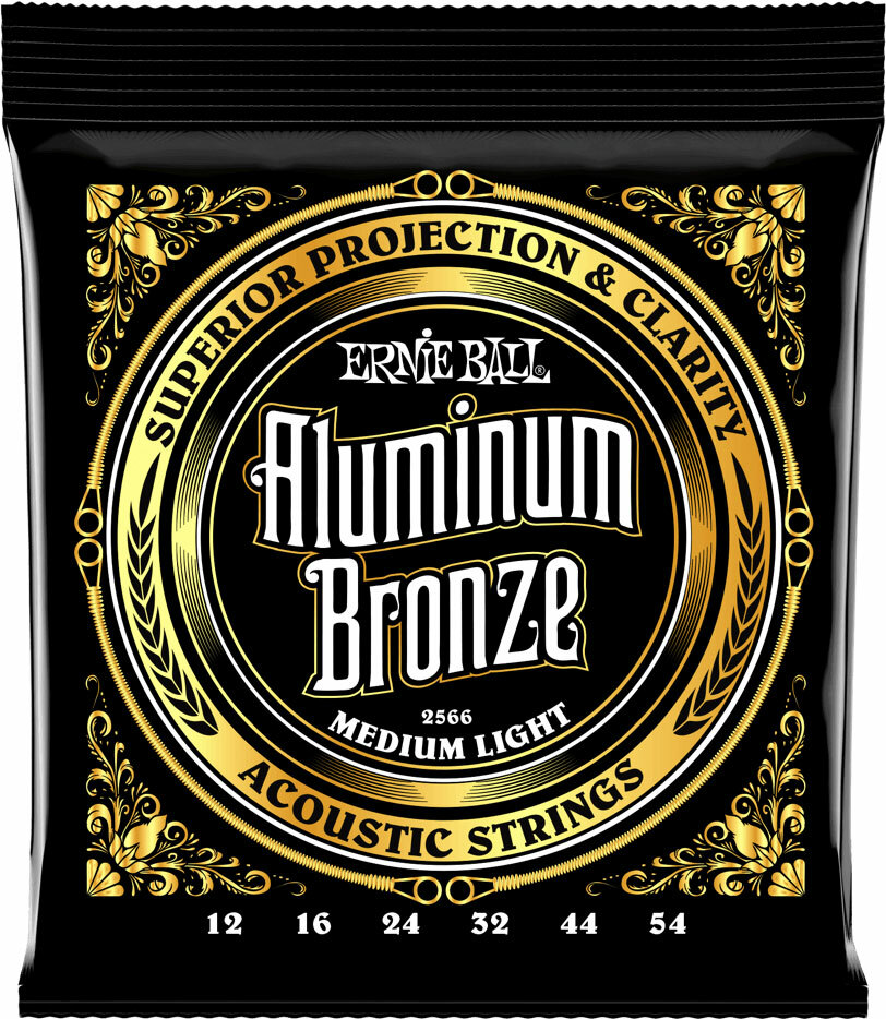 Ernie Ball Jeu De 6 Cordes Folk (6) 2570 Aluminum Bronze Medium Light 10-50 - Acoustic guitar strings - Main picture