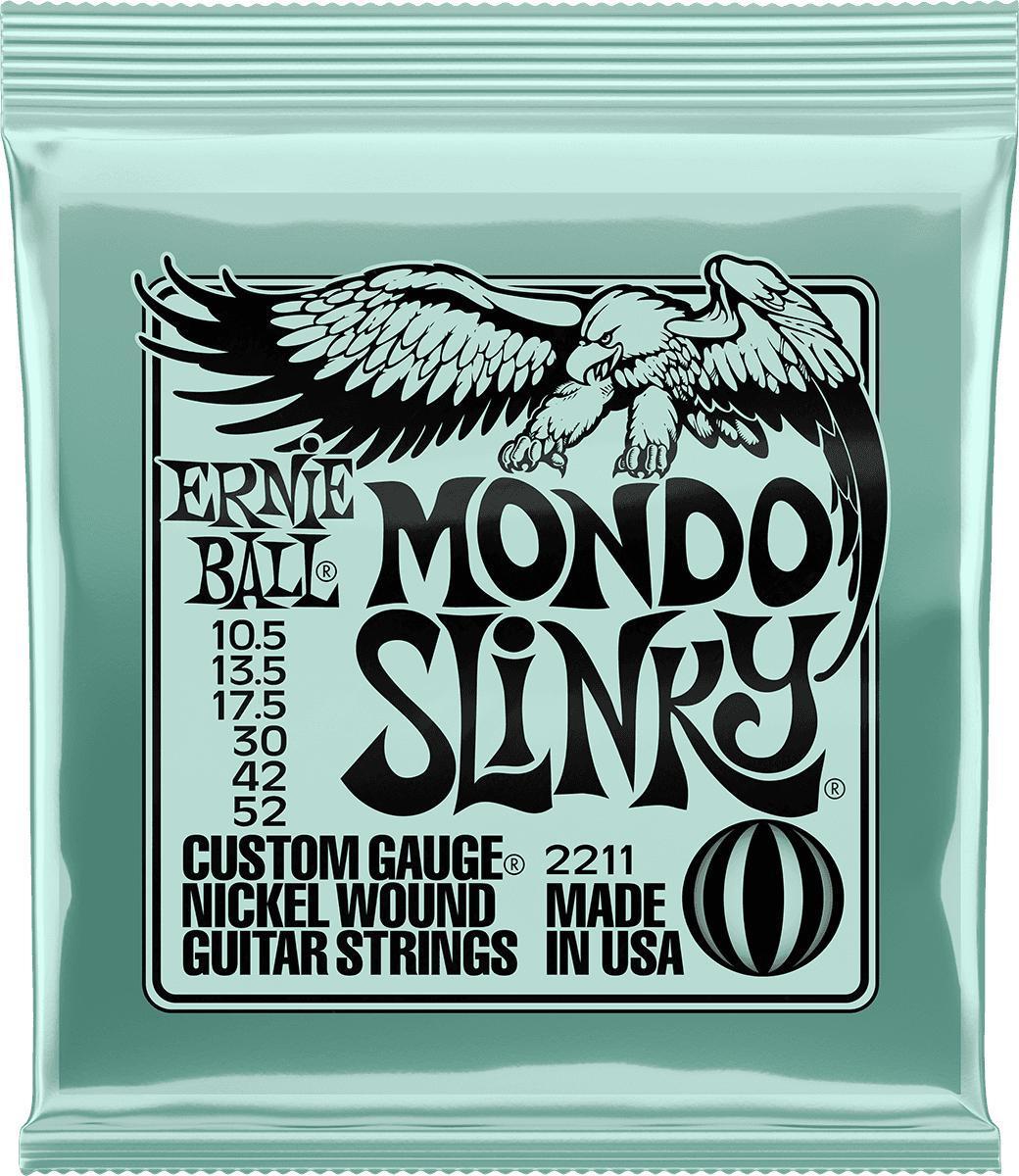 Electric guitar strings Ernie ball P02211 Electric Guitar 6-String Set Mondo Slinky Nickel Wound 10.5-52 - Set of strings