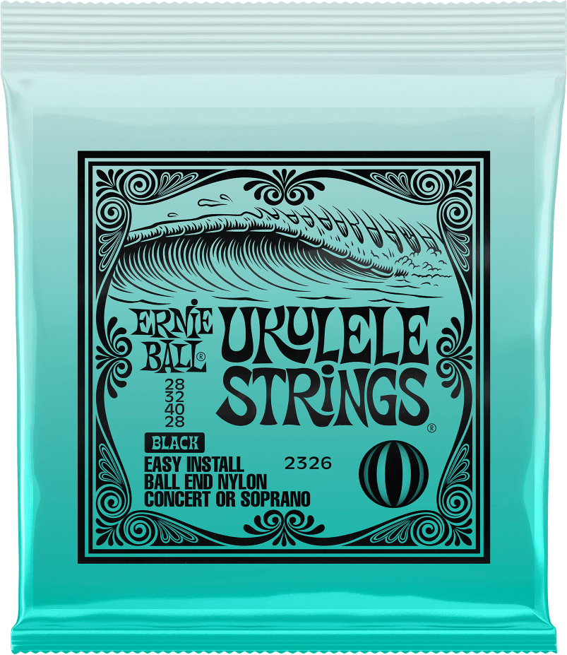 Ernie Ball P02326 Ukulele Ball End Nylon Strings Black Concert/soprano A Boule 4c 28-28 - Ukulele strings - Main picture