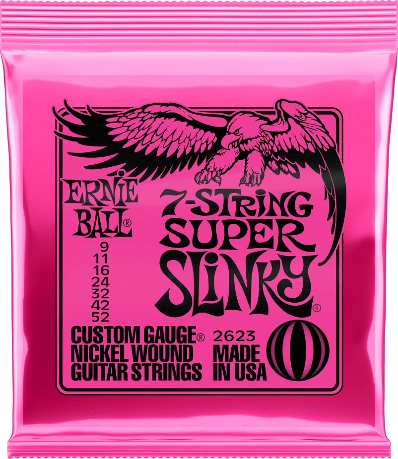 Ernie Ball P02623 Super Slinky Nickel Wound Electric Guitar Strings 7c 9-52 - Electric guitar strings - Main picture