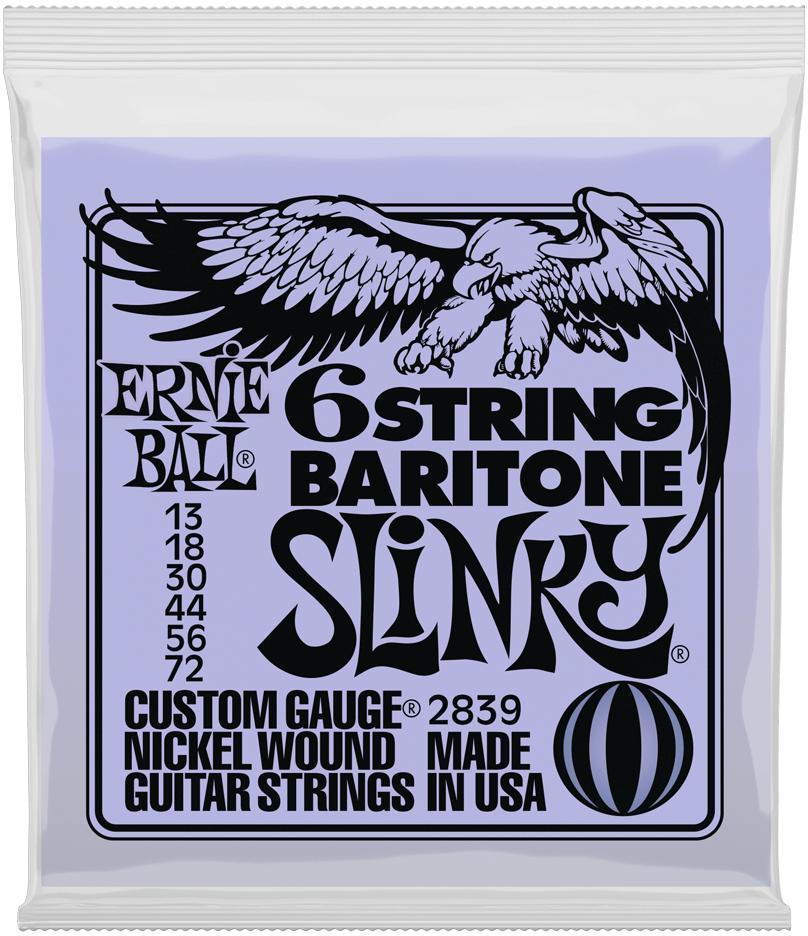 Electric guitar strings Ernie ball P02839 6-String Baritone Slinky 5/8 Scale Elecric Guitar Strings 13-72 - Set of strings