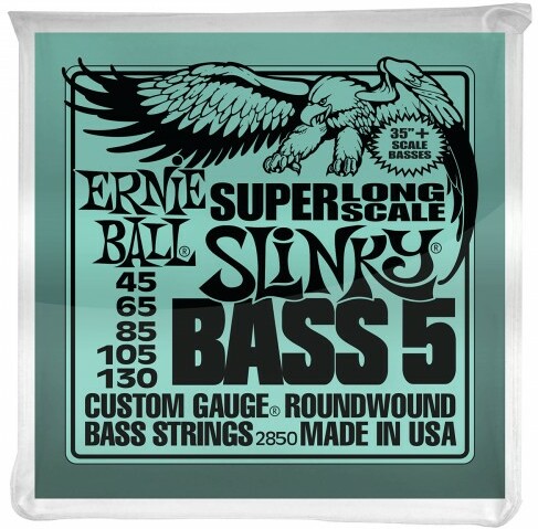 Ernie Ball P02850 5-string Slinky Nickel Wound Super Long Scale Electric Bass 5c 45-130 - Electric bass strings - Main picture