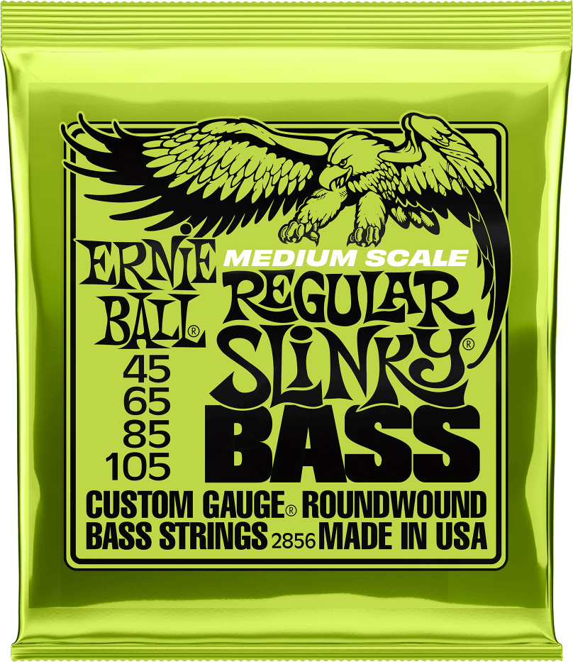 Ernie Ball P02856 Regular Slinky Nickel Wound Medium Scale Electric Bass 4c 45-105 - Electric bass strings - Main picture