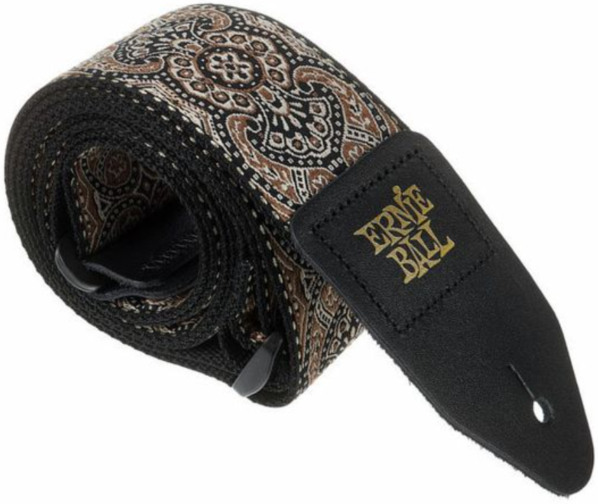 Ernie Ball P04163 Gold & Black Paisley Jacquard 2in. Guitar Strap Polypropylene 5.08cm - Guitar strap - Main picture