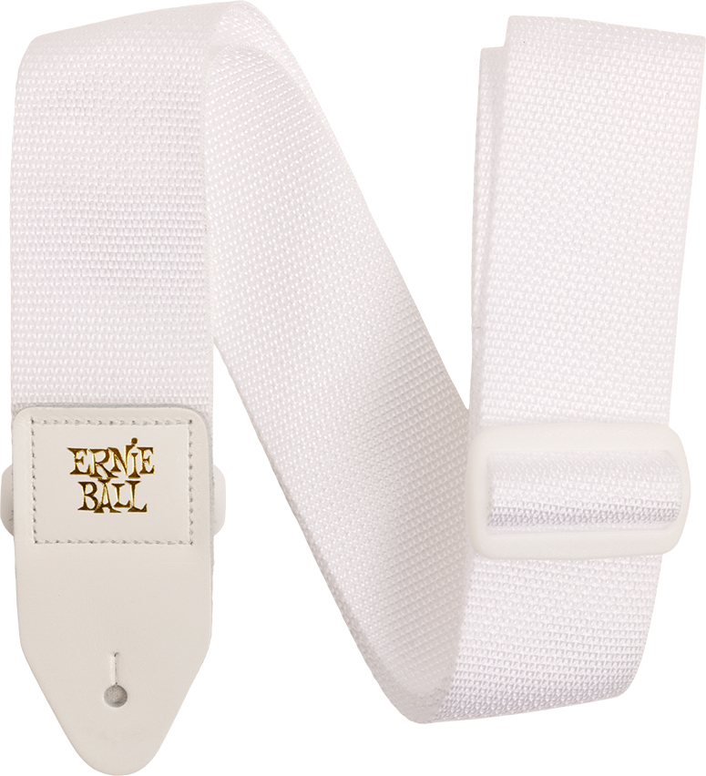 Ernie Ball Polypro 2.inc Guitar Strap White & White - Guitar strap - Main picture